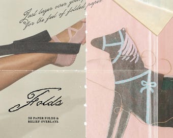 Paper Fold Overlays, 30 Transparent PNG Textures, Creases and Scored Lines