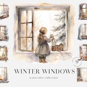Aquarel kerst clipart, Victoriaans tafereel, winter illustraties, gezellige vintage kunst, winter illustratie, kerstavond, winter graphics