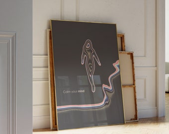 Calm Your Mind - Manifestation Spiritual Wall Art Print | Self-Improvement & Energy Aura Decor