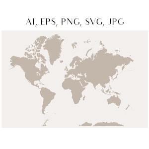 Digital Die Welt, handgezeichnete SVG, Kontinente und Länder, Montessori-Materialien, Schule zu Hause, Schulzimmerdekor. Cricut-Svg, PNG