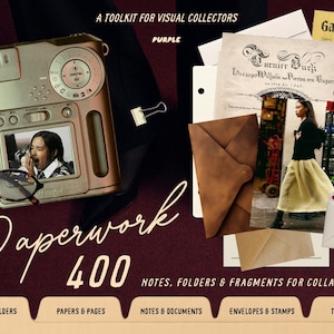 Effimere di documenti d'epoca, kit di collage, clipart per album (download digitale)