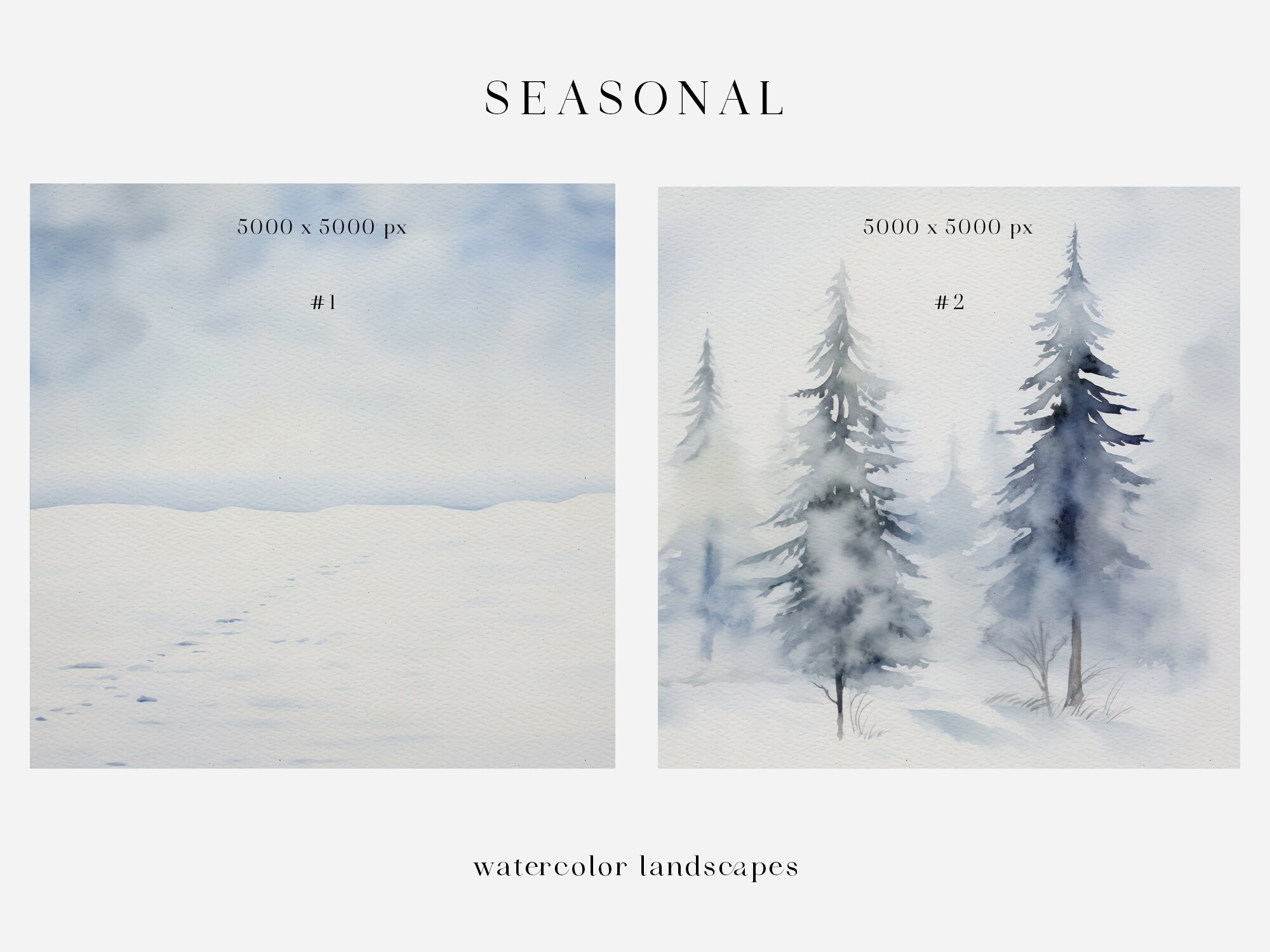 Watercolor Winter Forest Clipart: Pine Tree Digital Paper (PDF Link) - Etsy