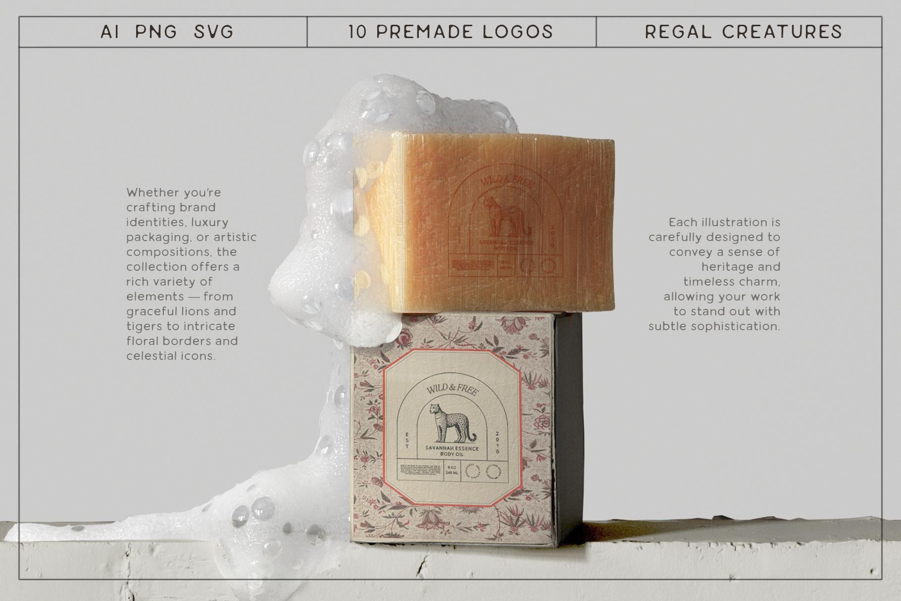Regal Creatures Graphic Collection: Premade Logos, Illustrations ...