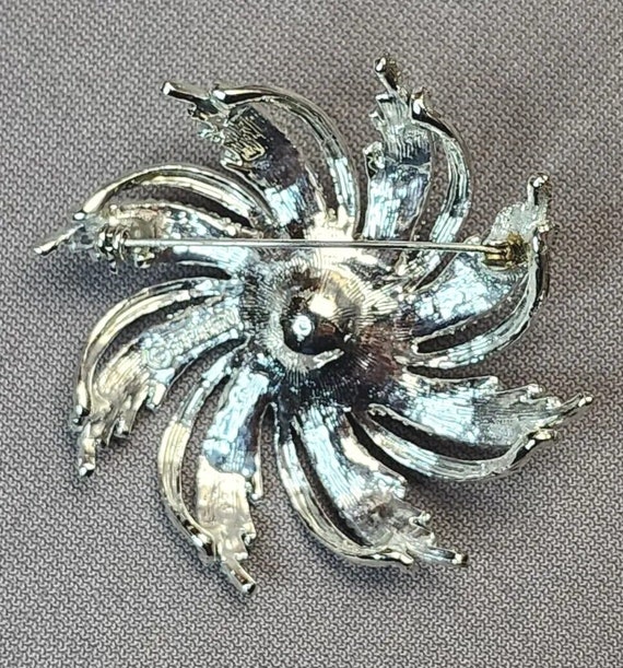 Vintage Sarah Coventry Silvery Sunburst Atomic Fa… - image 2