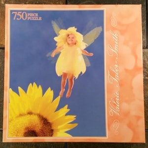 Vintage Puzzle &quot;Sunflower Fairy&quot; 750 Piece Jigsaw Puzzle (1997) Featuring The Art of Valerie TaborSmith - Milton Bradley - SEALED
