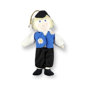 Vintage Czech Boy Kroj Outfit Bavarian Eastern European 6&quot; Doll Christmas Tree Ornament