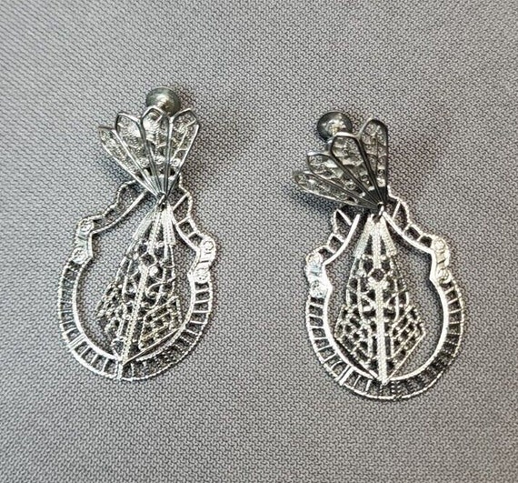 Vintage Screw Back Chandelier Dangle Earrings 2" … - image 4