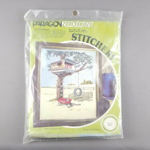 Kit De Broderie Crewel Vintage Paragon - Motif "Tree Of Peace" (Arbre De La Paix) - Occasion