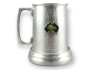 Sydney Opera House Australia Australian Souvenir Aluminum Tankard Beer Stein Mug Glass Bottom Beer Tankard Vintage Sydney Australia Souvenir