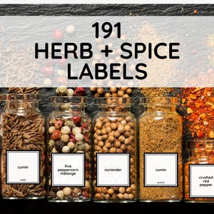 Label 191 191 HERB & SPICE LABELS | Spice Jar Labels | Kitchen Organization ...