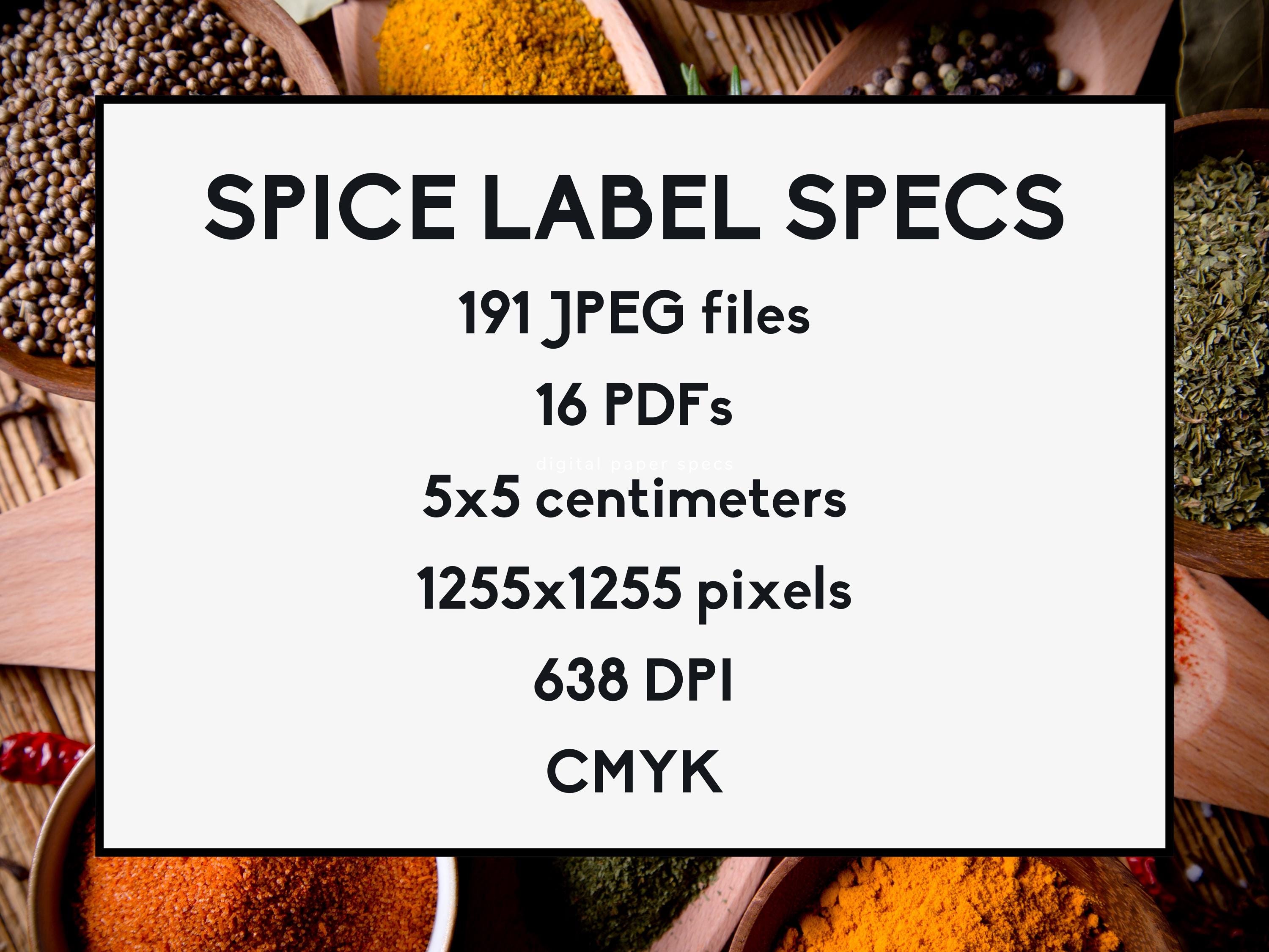 Label 191 191 HERB & SPICE LABELS | Spice Jar Labels | Kitchen Organization ...