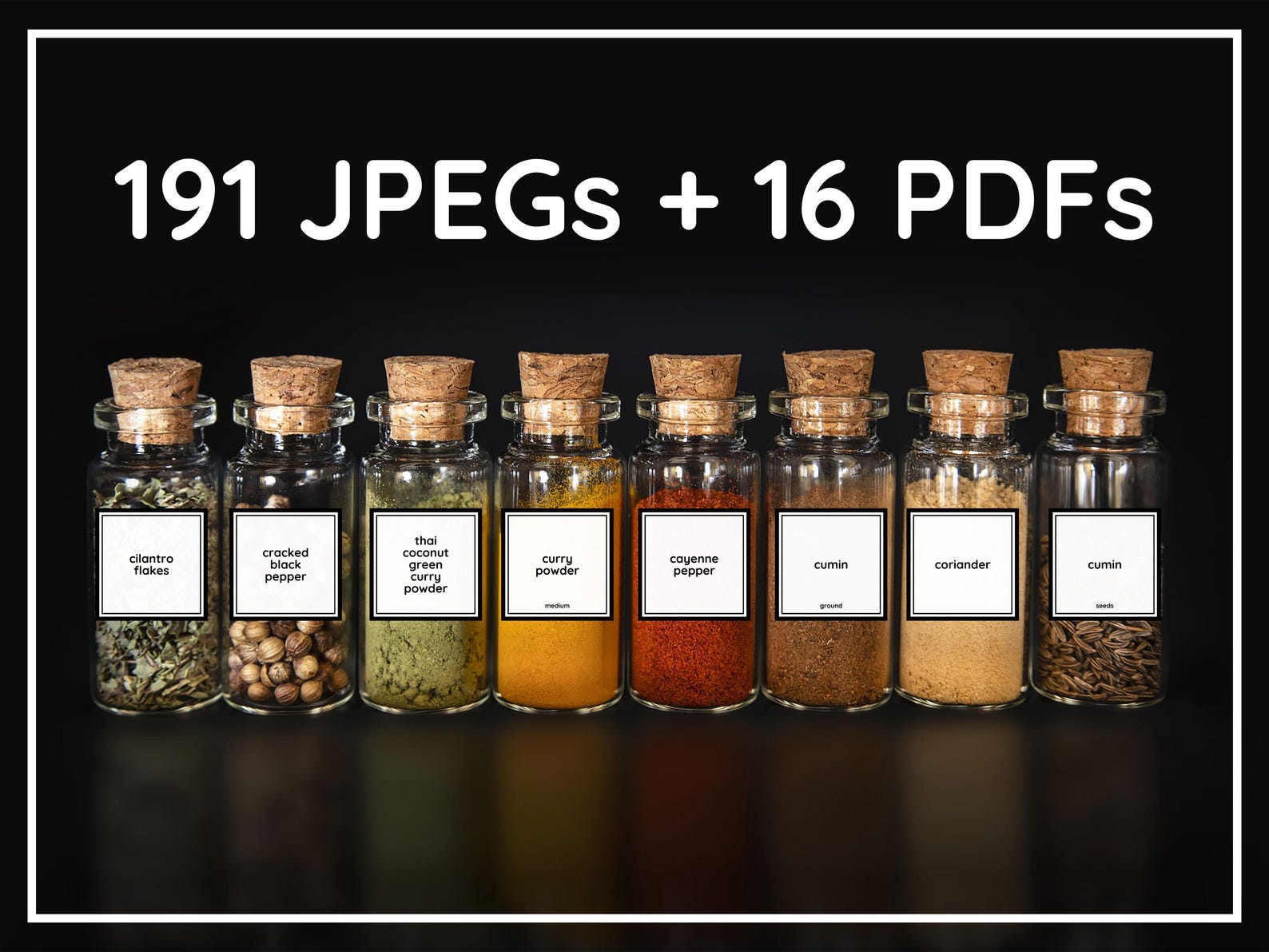 Label 191 191 HERB & SPICE LABELS | Spice Jar Labels | Kitchen Organization ...