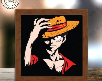One Piece 28 Papercut Light Box Template: 3D Shadow Box SVG (Digital Download)
