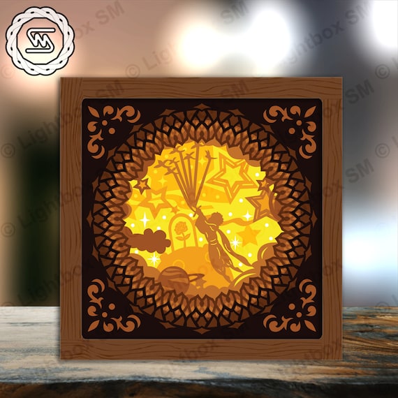 Little Prince - Paper Cut Light Box Template Files, Shadow