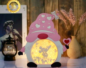 Valentine Mickey Mouse Shadow Box Template: 3D Papercut Lightbox SVG (Digital Download)