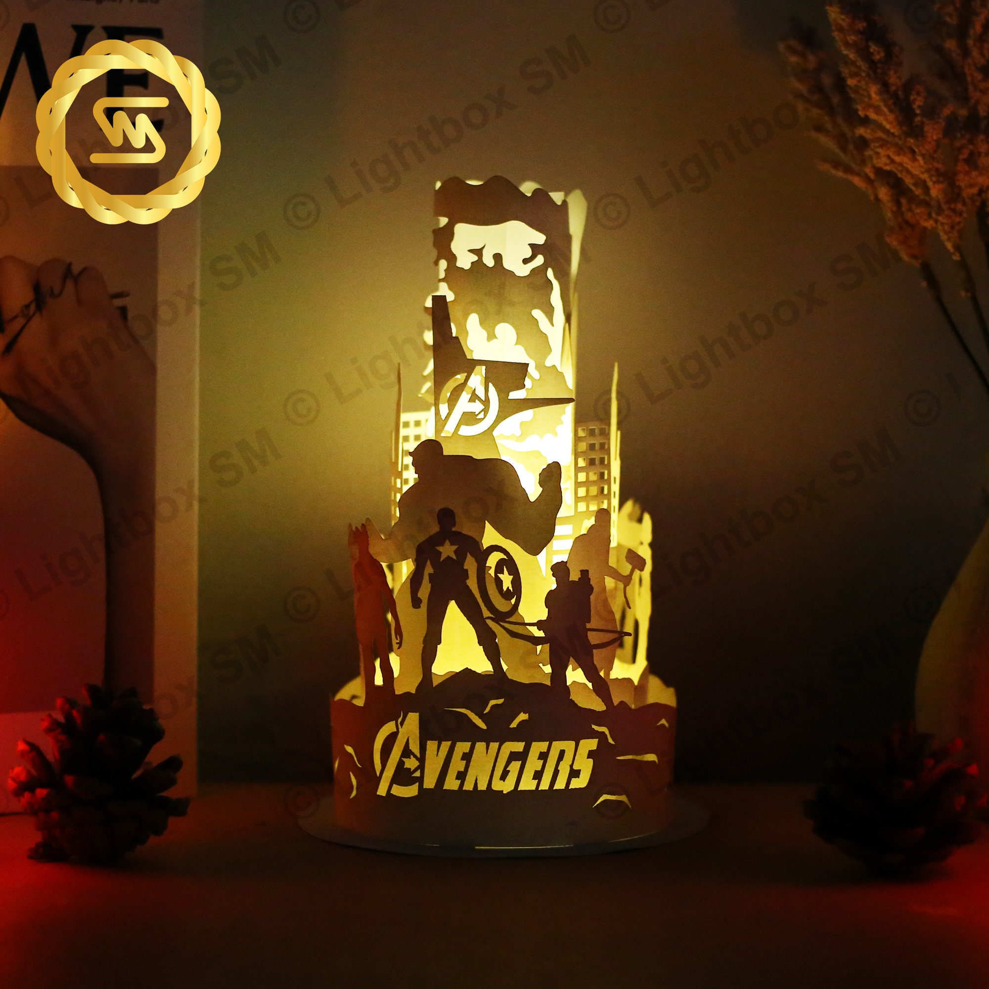 アメコミ MARVEL LIGHT BOX THE FIRST TEN YEARS Hot Toys Marvel Studios 10th Anniversary USB Light Box