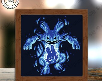 Pokemon 90 - Paper Cut Light Box Template Files, Shadow Box, 3D Papercut Lightbox Svg File DIY, Cutting Cricut, Shadow Papercut