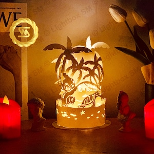 Paper Lanterns Stitch 2- Paper Cut Lamp Merry Christmas - Paper Cutting Template - Xmas LanternXmas -3D Cricut, Silhouette