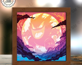 Pokemon 78 - Paper Cut Light Box Template Files, Shadow Box, 3D Papercut Lightbox Svg File DIY, Cutting Cricut, Shadow Papercut