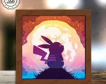 Pokemon 92 Papercut Light Box Template: 3D Shadow Box SVG (Digital Download)