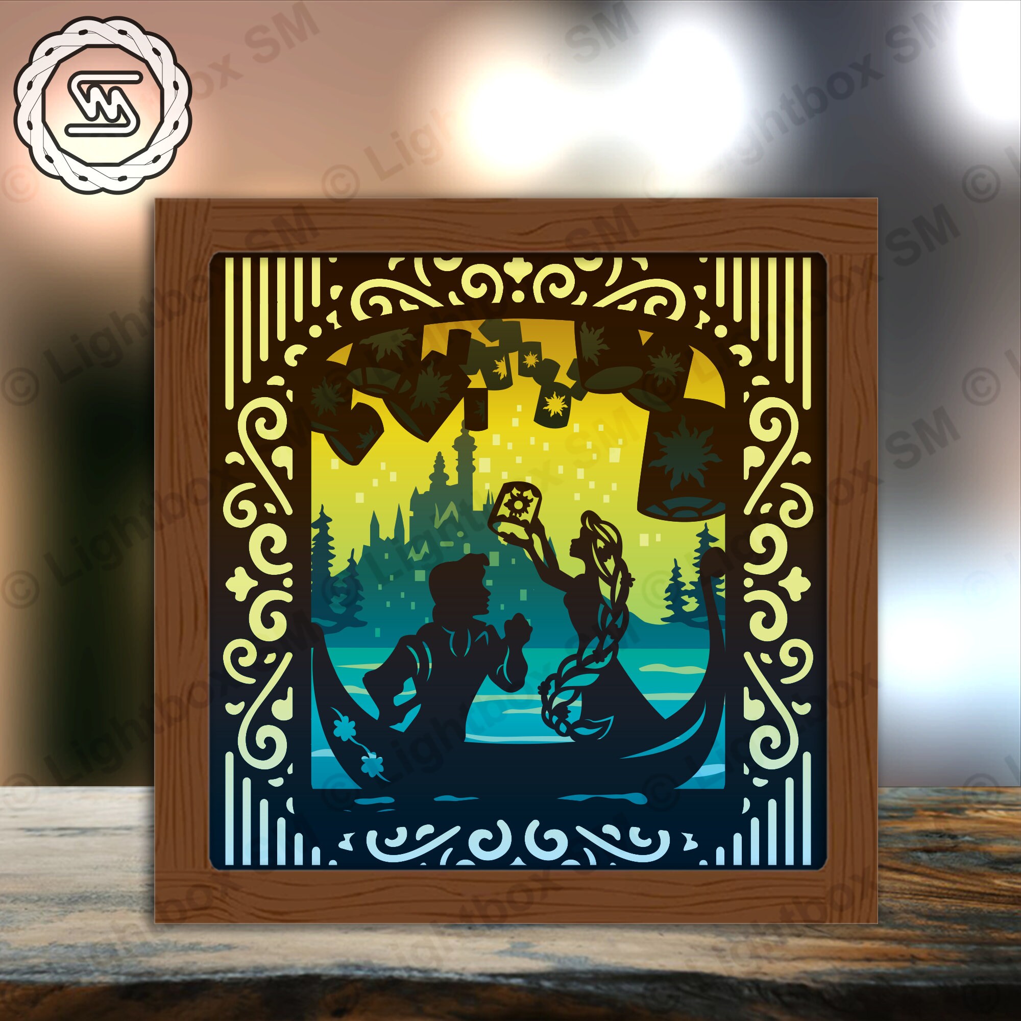 Princess Paper Cut Light Box Template: 3D Shadow Box SVG File (digital ...
