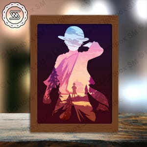 One Piece 18 - File di modelli di scatole luminose tagliate in carta, Shadow Box, file SVG fai da te per scatole luminose tagliate in carta 3D, Cricut di taglio, Shadow Papercut