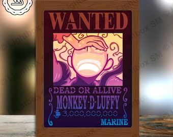 One Piece P1 Paper Cut Light Box Template: 3D Shadow Box SVG (Digital Download)