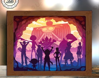 One Piece v21 Papercut Light Box Template: 3D Shadow Box SVG (Digital Download)