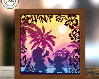 Stitch 10 - Paper Cut Light Box Template Files, Shadow Box, 3D Papercut Lightbox Svg File DIY, Cutting Cricut, Shadow Papercut
