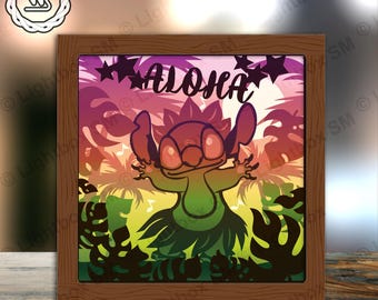 Stitch 11 - Paper Cut Light Box Template Files, Shadow Box, 3D Papercut Lightbox Svg File DIY, Cutting Cricut, Shadow Papercut