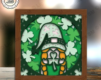 Patrick's Day - Paper Cut Light Box Template Files, Shadow Box, 3D Papercut Lightbox Svg File DIY, Cutting Cricut, Shadow Papercut