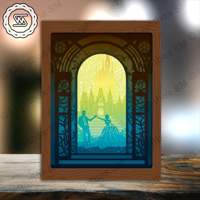 Wedding Paper Cut Light Box Template Files Shadow Box 3D - Etsy