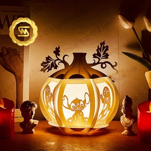 3D Pumpkin lantern ver 14- Paper Cut Lamp Halloween - Paper Cutting  - Halloween Lantern -3D Cricut, Silhouette
