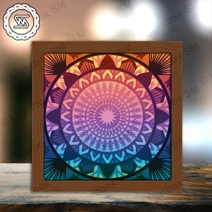 Mandala 4 - Paper Cut Light Box Template Files, Shadow Box, 3D Papercut Lightbox Svg File DIY, Cutting Cricut, Shadow Papercut