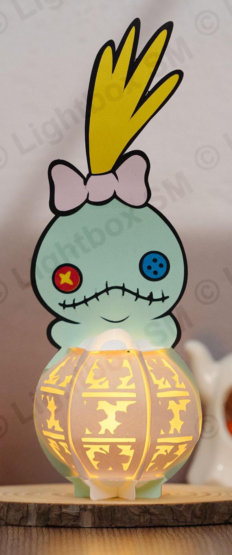 Scrump Lantern Paper Cut Light Box Template Files, Shadow Box, 3D Papercut Lightbox Svg File DIY