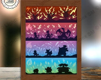 Pokemon 91 Papercut Light Box Template: 3D Shadow Box SVG (Digital Download)
