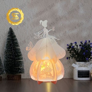 Mushroom Lantern ver 2- Paper Cut Light Box Template Files, Shadow Box, 3D Papercut Lightbox Svg File DIY, Cutting Cricut, Shadow Papercut