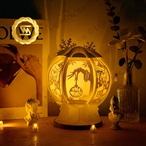 3D The Grinch Snowball Lantern -Christmas - Xmas -3D, Cricut, Silhouette- Paper Cutting Template