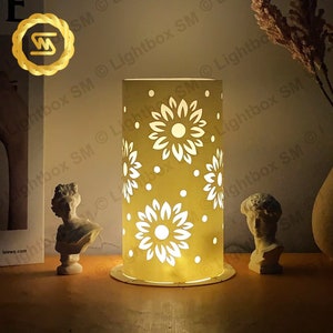 Paper Lanterns Flower 2 - Paper Cut Lamp Merry Christmas - Paper Cutting Template - Xmas LanternXmas -3D Cricut, Silhouette