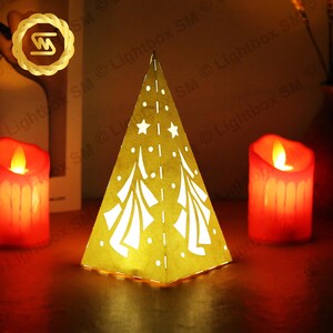 Christmas Trees Pyramid Lantern -Christmas - Xmas -3D, Cricut, Silhouette