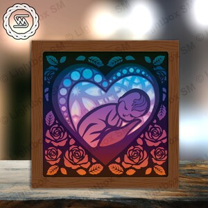 Baby in Mother's Arms Paper Cut Light Box Template Files, Shadow Box, 3D Papercut Lightbox Svg File DIY, Cutting Cricut, Shadow Papercut