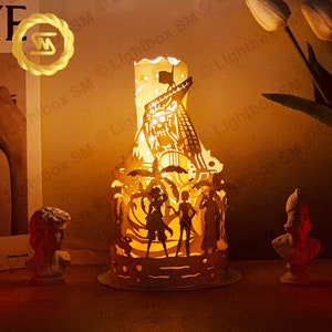 Latarnie papierowe jednoczęściowe 3-lampa wycinana z papieru Wesołych Świąt-szablon do cięcia papieru-Xmas LanternXmas-3D Cricut, sylwetka