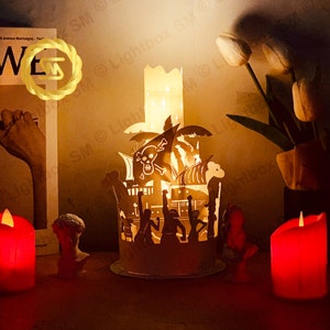 Lanterne di carta One Piece 4 - Lampada tagliata carta Buon Natale - Modello di taglio carta - Lanterna di NataleNatale -3D Cricut, Silhouette