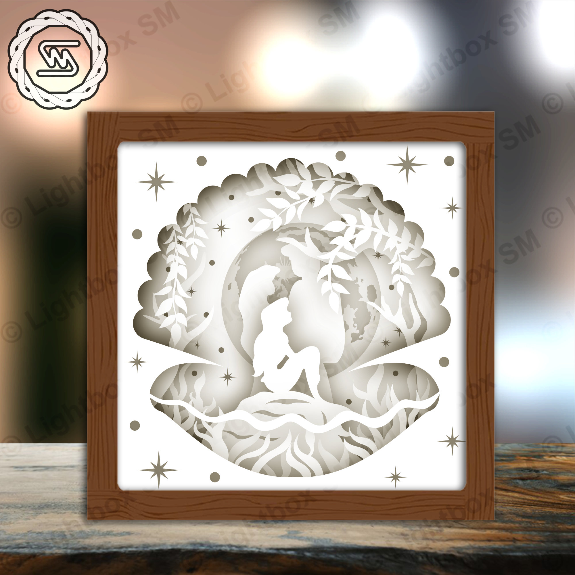 Mermaid Paper Cut Light Box Template Files Shadow Box 3D - Etsy UK