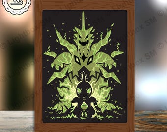 Pokemon P11 Paper Cut Light Box Template: 3D Shadow Box SVG (Digital Download)