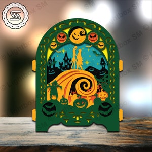 Halloween 2 - La noche antes de Navidad - Popup SVG Cutting File, Popup card SVG, Popup gift Cricut