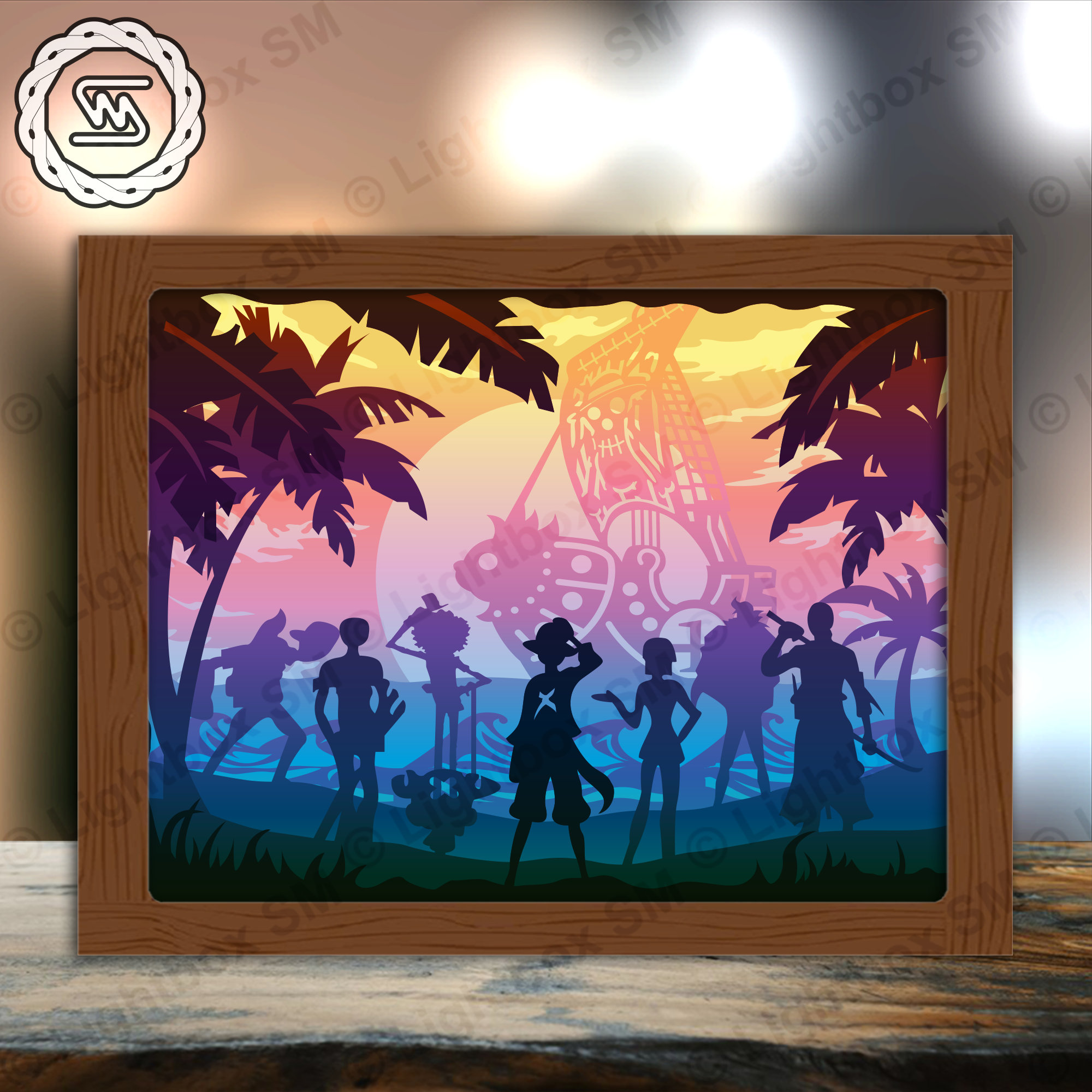 One Piece - Paper Cut Light Box Template Files, Shadow Box