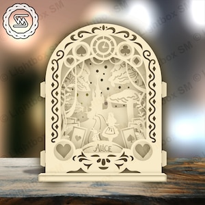 Alice au pays des merveilles - Popup SVG Cutting File, Popup card SVG, Popup gift Cricut