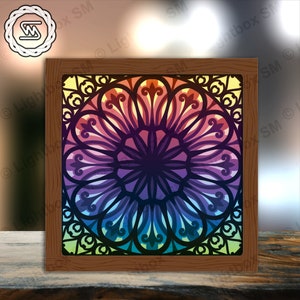 Mandala 2 - Paper Cut Light Box Template Files, Shadow Box, 3D Papercut Lightbox Svg File DIY, Cutting Cricut, Shadow Papercut