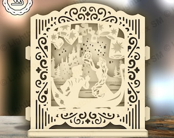 Princess Lanterns Popup Card SVG: DIY Gift Cricut (Digital Download)